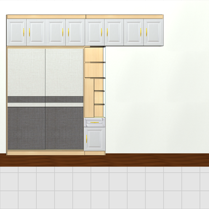 Cabinet design order splitting software, fool-style operation without CAD basis, one horizontal and one vertical six-sided painting cabinet