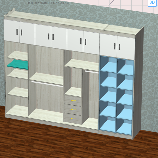 Panel furniture design order software, mobile phones, computers and tablets can be operated from three ports, on-site volume