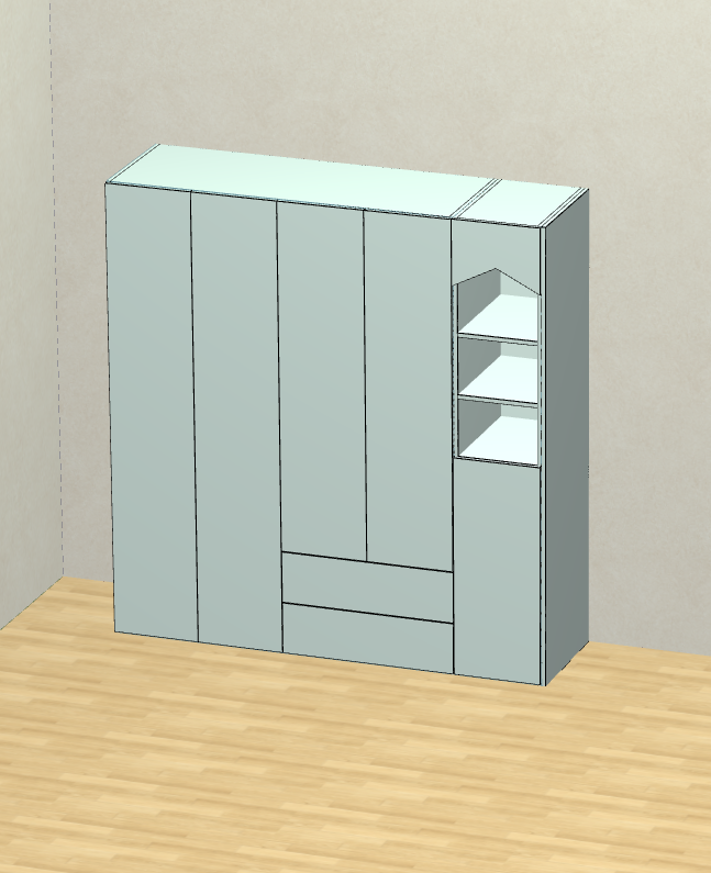 With this cabinet for dummies, you don't need to hire a designer, and you don't need a CAD software foundation