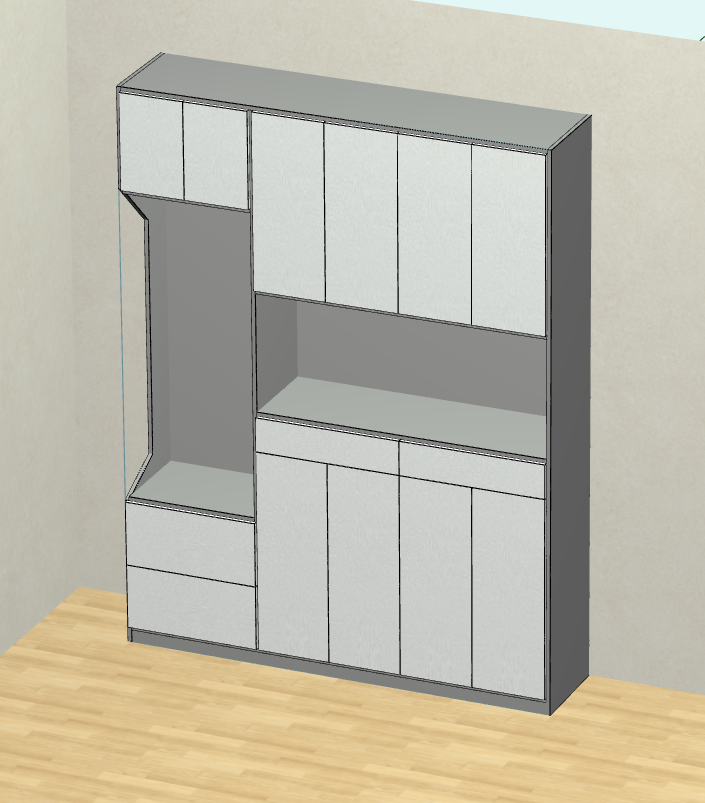 Panel furniture cabinet design and order splitting software, on-site measurement of the room can be out of the renderings, front-end design back-end production, front and back end through