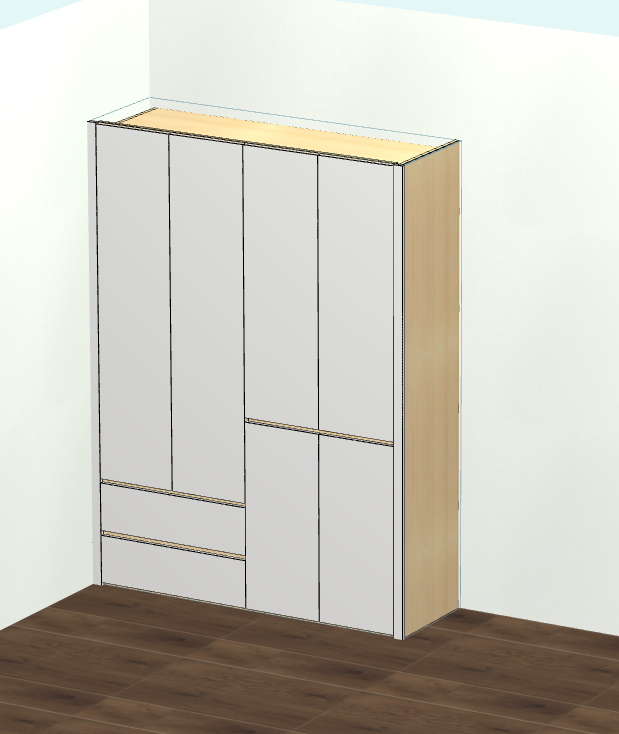 Cabinet design order splitting software, fool-style operation without CAD basis, one horizontal and one vertical six-sided painting cabinet