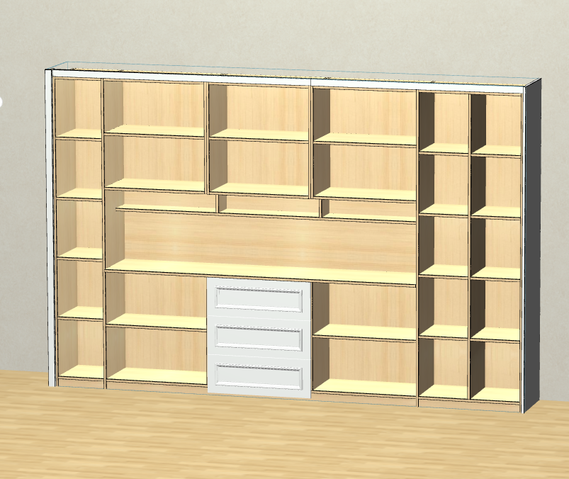 Cabinet design order splitting software, fool-style operation without CAD basis, one horizontal and one vertical six-sided painting cabinet