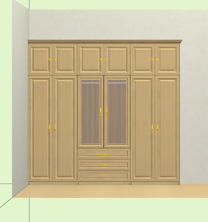Cabinet design order splitting software, fool-style operation without CAD basis, one horizontal and one vertical six-sided painting cabinet