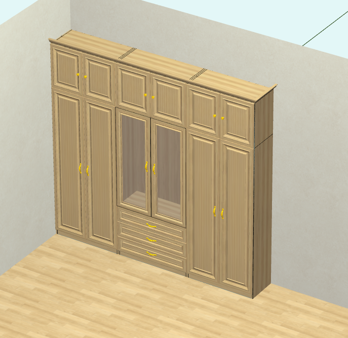 Cabinet design order splitting software, fool-style operation without CAD basis, one horizontal and one vertical six-sided painting cabinet
