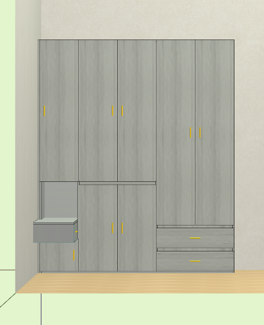 The cabinet software is a horizontal and vertical six-sided drawing cabinet, which can be operated by mobile phones, computers and tablets, and can be used in three days
