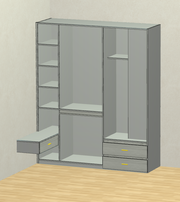 The cabinet software is a horizontal and vertical six-sided drawing cabinet, which can be operated by mobile phones, computers and tablets, and can be used in three days
