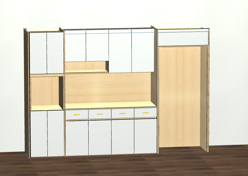 Panel furniture cabinet design and order splitting software, on-site measurement of the room can be out of the renderings, front-end design back-end production, front and back end through