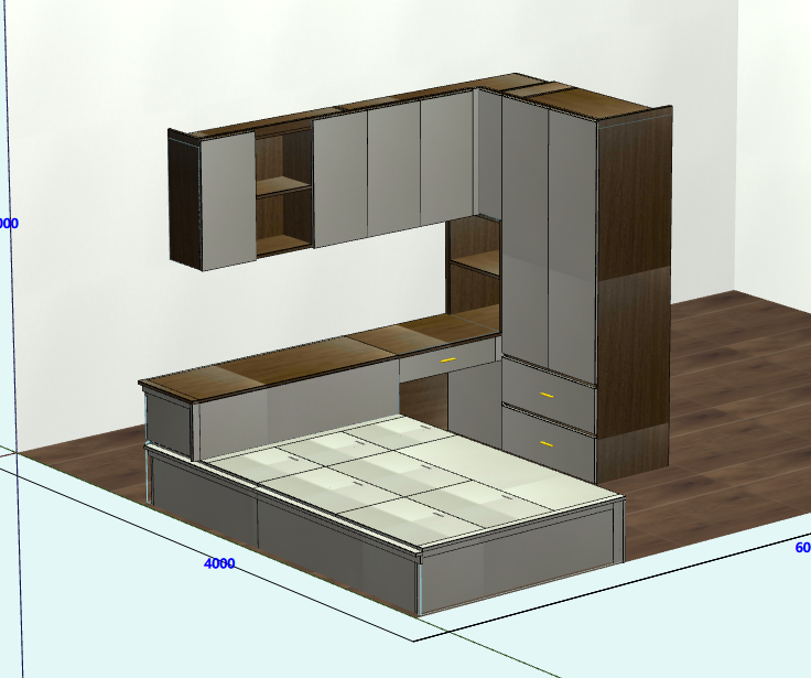Cabinet design order splitting software, fool-style operation without CAD basis, one horizontal and one vertical six-sided painting cabinet