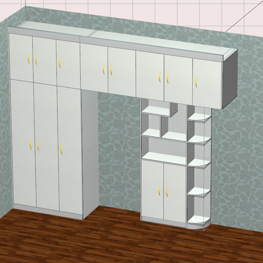 Cabinet design order splitting software, fool-style operation without CAD basis, one horizontal and one vertical six-sided painting cabinet