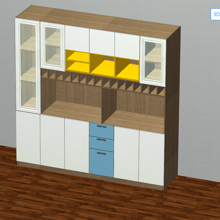 Panel furniture design and order dismantling software, one horizontal and one vertical six-sided painting cabinet, mobile phones, computers and tablets can be operated, and you can get started in three days