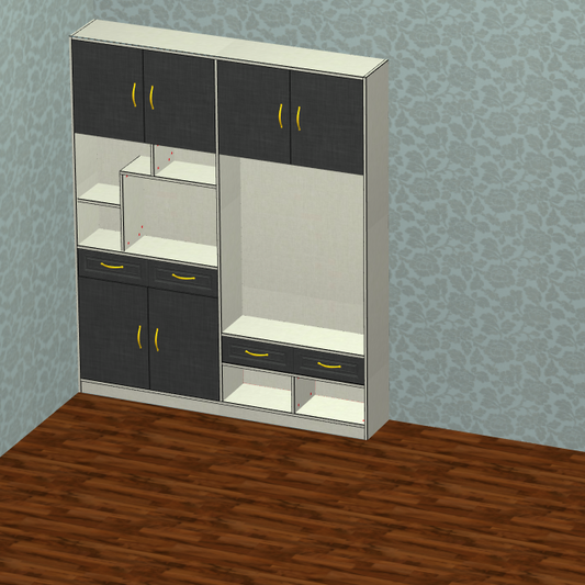 Cabinet software, one horizontal and one vertical six-sided drawing cabinet, one-click order splitting, quotation, CAD export