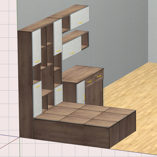 With this cabinet for dummies, you don't need to hire a designer, and you don't need a CAD software foundation