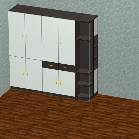 Cabinet design order splitting software, fool-style operation without CAD basis, one horizontal and one vertical six-sided painting cabinet