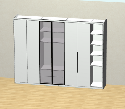 Cabinet design order splitting software, fool-style operation without CAD basis, one horizontal and one vertical six-sided painting cabinet