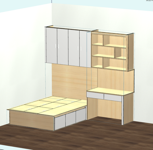 Cabinet design order splitting software, fool-style operation without CAD basis, one horizontal and one vertical six-sided painting cabinet