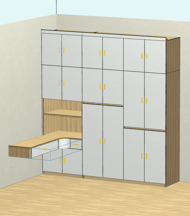 Cabinet software, one horizontal and one vertical six-sided drawing cabinet, one-click order splitting, quotation, CAD export!
