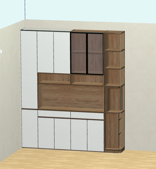Cabinet design order splitting software, fool-style operation without CAD basis, one horizontal and one vertical six-sided painting cabinet