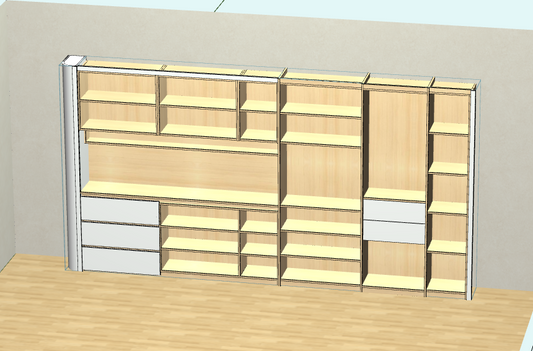 Cabinet design order splitting software, fool-style operation without CAD basis, one horizontal and one vertical six-sided painting cabinet