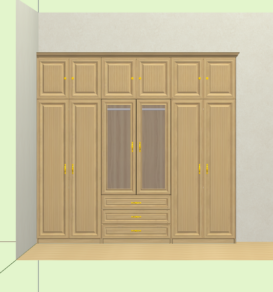 Cabinet design order splitting software, fool-style operation without CAD basis, one horizontal and one vertical six-sided painting cabinet