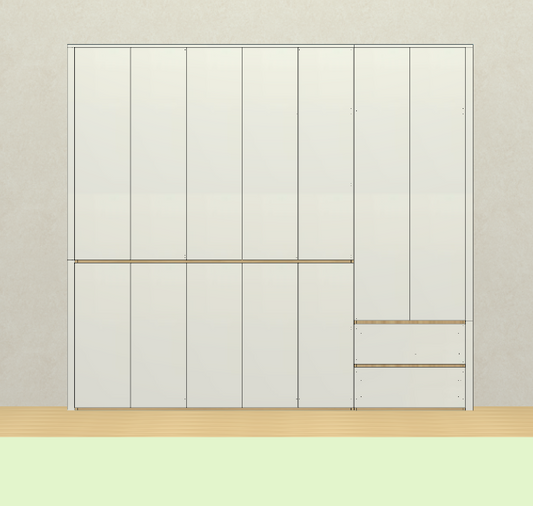 Cabinet design order splitting software, fool-style operation without CAD basis, one horizontal and one vertical six-sided painting cabinet