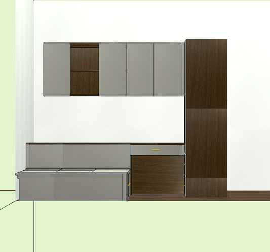 Cabinet design order splitting software, fool-style operation without CAD basis, one horizontal and one vertical six-sided painting cabinet