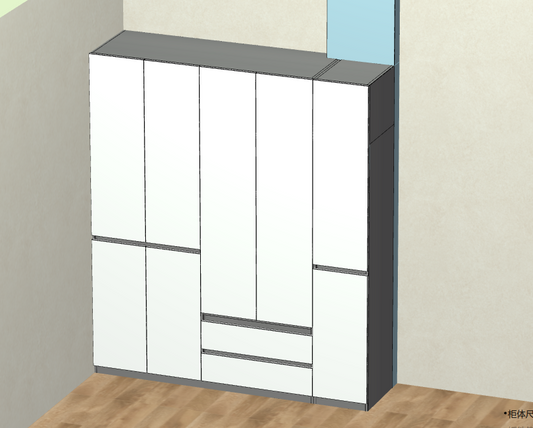 Cabinet design order splitting software, fool-style operation without CAD basis, one horizontal and one vertical six-sided painting cabinet
