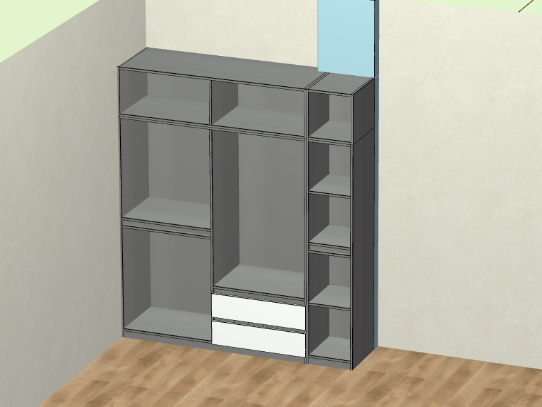 Cabinet design order splitting software, fool-style operation without CAD basis, one horizontal and one vertical six-sided painting cabinet