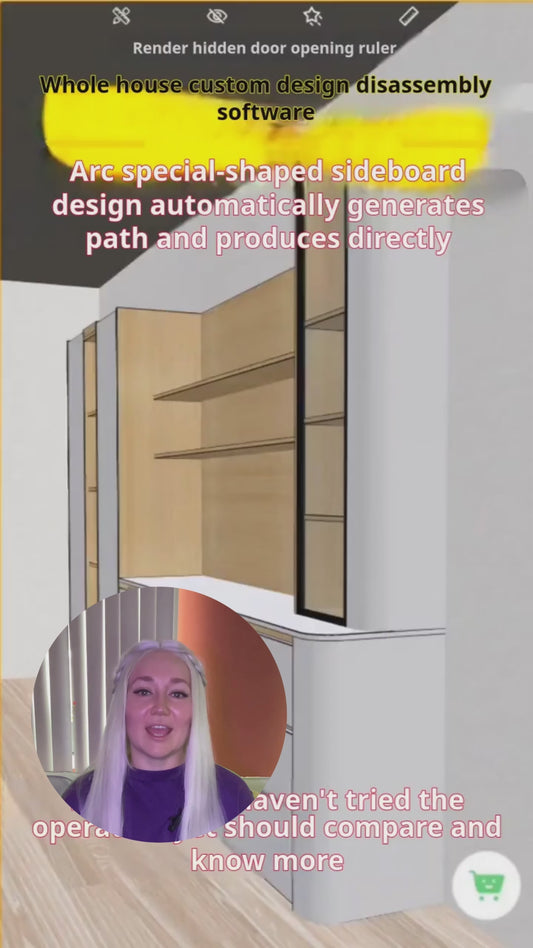 Panel furniture design, order splitting production software, you can draw cabinets with your fingers, one horizontal and one vertical, six sides of the drawing, mobile phone tablet data synchronization